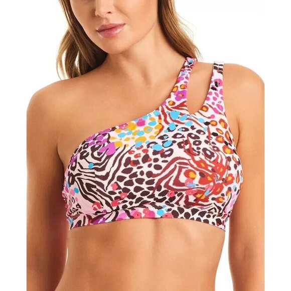 Jessica Simpson One Shoulder Bikini Top Womens Size S Pink Removeable Pads - Picture 1 of 7